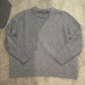 J. Crew 100% lambswool gray crewneck sweater